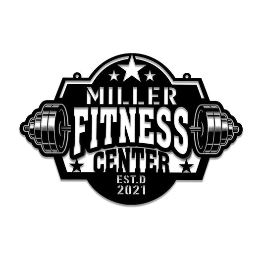 Personalized Weights Fitness Center Metal Gym Sign, Cross Fit Club, Art Gift For Him, Metal Laser Cut Metal Signs Custom Gift Ideas - 8 inches - metal sign