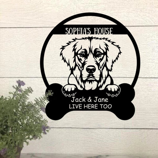Dog Lovers Personalized Funny Metal Sign Dog House Laser Cut Metal Signs Custom Gift Ideas - 8 inches - metal sign