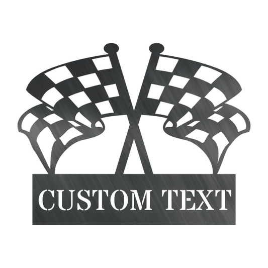 Checkered Flag Monogram Customized Metal Signs, Custom Metal Sign, Custom Signs, Metal Sign, Metal Laser - metal sign