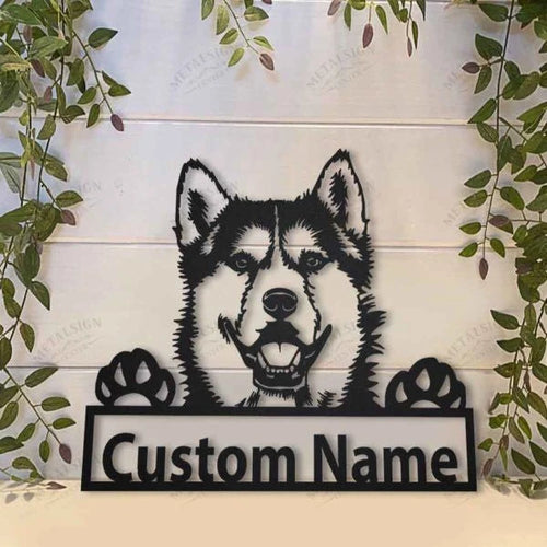 Siberian Husky Personalized Metal Wall Decor, Cut Metal Sign, Metal Wall Art, Metal House Sign, Metal Laser Cut Metal Signs Custom Gift Ideas