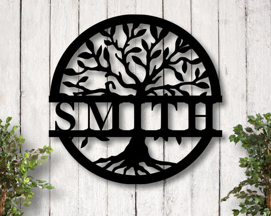 Tree Of Life Metal Sign Metal Tree Sign Last Name Metal Sign Family Last Name Sign Tree Of Life Tree Last Name Sign Name Tree Sign - 8 inches - metal sign