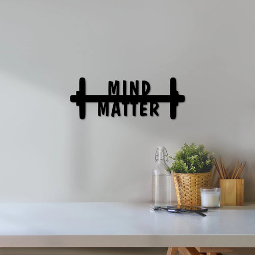 Mind Over Matter Gym Motivational Sign Home Gym Wall Decor Gym Sign Metal Cutouts Workout Motivation Trainer Gift