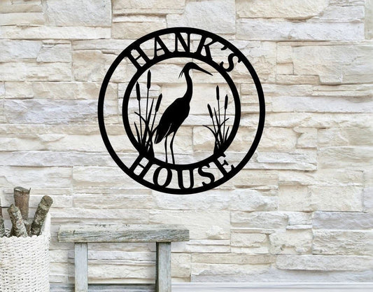 Personalized Heron Family Name Metal Sign, Housewarming Gift, Heron Cottage Sign, Wedding Gift, Bird - wedding detail