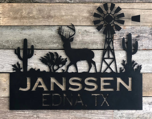 Personalized Duck Hunting Sign Hunting Scene Deer Hunting Metal Art Custom Cut Metal Sign - 8 inches - metal sign