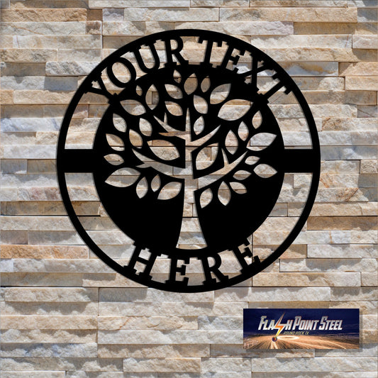 Personalized Sign, Tree Sign, Family Name Sign, Steel Sign, Home Decor, Family Tree Sign, Welcome Sign - metal sign