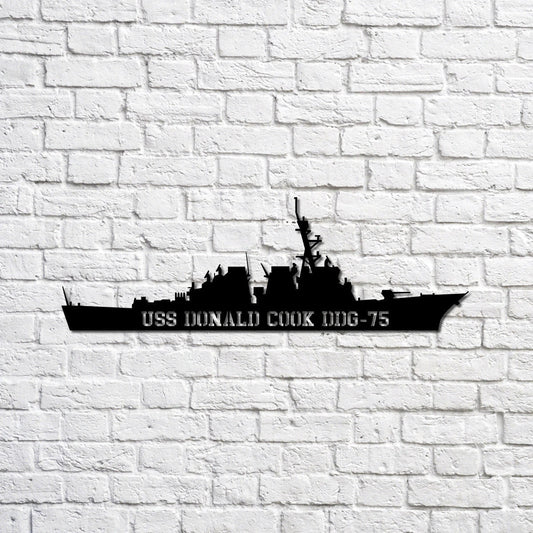 Uss Donald Cook Ddg75 Navy Ship Metal Sign, Memory Wall Metal Sign Gift For Navy Veteran, Navy Ships - metal sign