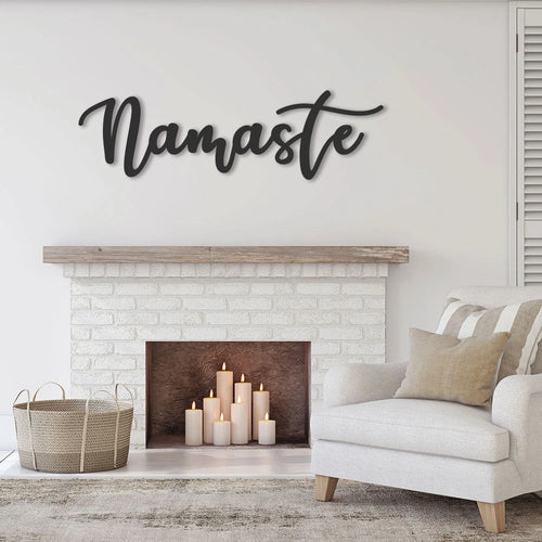 Metal Namaste Sign, Yoga Studio Decor, Nasmaste Wall Art, Namaste Decor, Personalized Yoga Sign, Word Wall Art, Meditation Gift Laser Cut Metal Signs Custom Gift Ideas