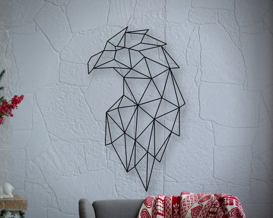 Geometric Eagle Head Wall Art Decor Cut Metal Sign Laser Cut Metal Signs Custom Gift Ideas - 8 inches - metal sign