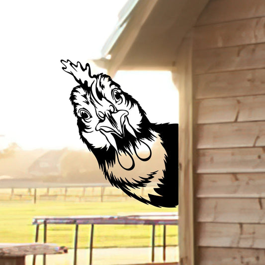 Funny Chicken Hen Metal Sign, Housewarming Wall Decoration, Gift For Mom, Metal Laser Cut Metal Signs Custom Gift Ideas - 8 inches - metal sign