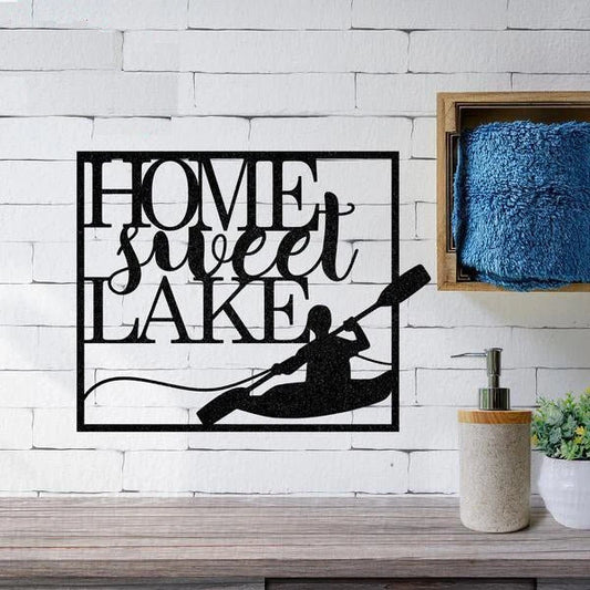 Home Sweet Lake Customized Metal Signs Custom Metal Sign Custom Signs Metal Sign - 8 inches - metal sign