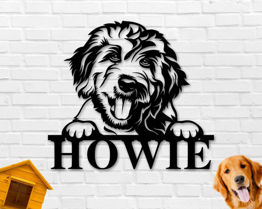 Goldendoodle Dog Sign Goldendoodle Metal Sign Goldendoodle Name Sign Pet Name Sign Dog Lover Sign Gift For Pet Owner Dog Sign - 8 inches - metal sign