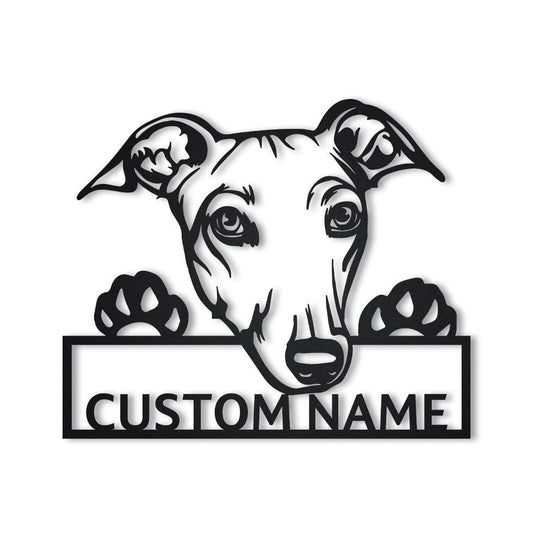 Personalized Greyhound Dog Metal Sign Art, Custom Greyhound Metal Sign, Greyhound Dog Gifts, Pets Gift - metal sign