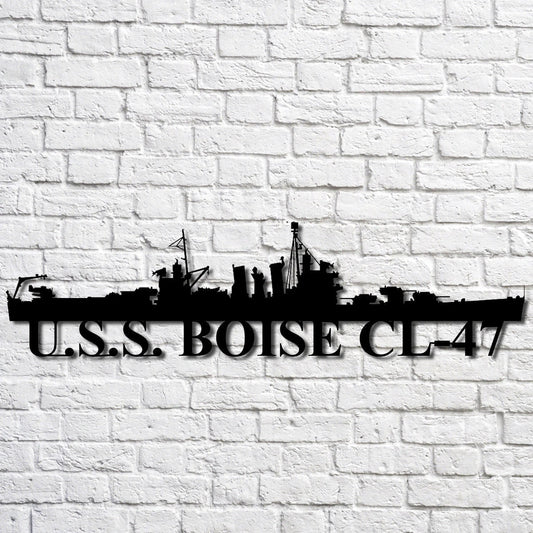 U.s.s. Boise Cl47 Navy Ship Metal Art, Custom Us Navy Ship Cut Metal Sign, Gift For Navy Veteran, Navy - metal sign
