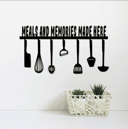 Meals and Memories Made Here Kitchen Decor Cut Metal Sign Laser Cut Metal Signs Custom Gift Ideas