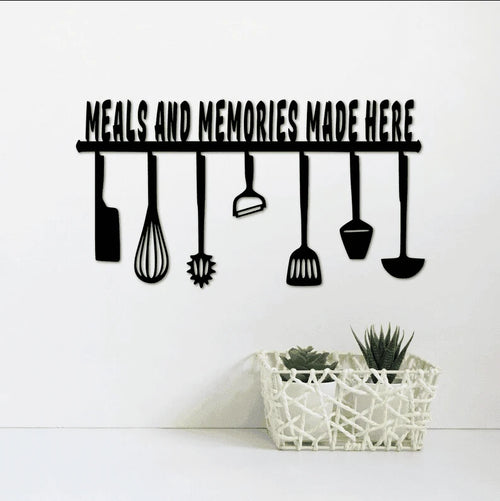Meals and Memories Made Here Kitchen Decor Cut Metal Sign Laser Cut Metal Signs Custom Gift Ideas