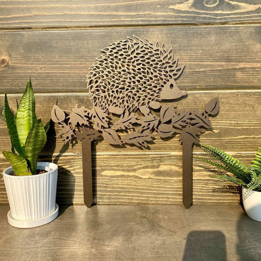 Metal Hedgehog Yard Sign With Stakes Cut Metal Sign Metal House Sign - 8 inches - metal sign