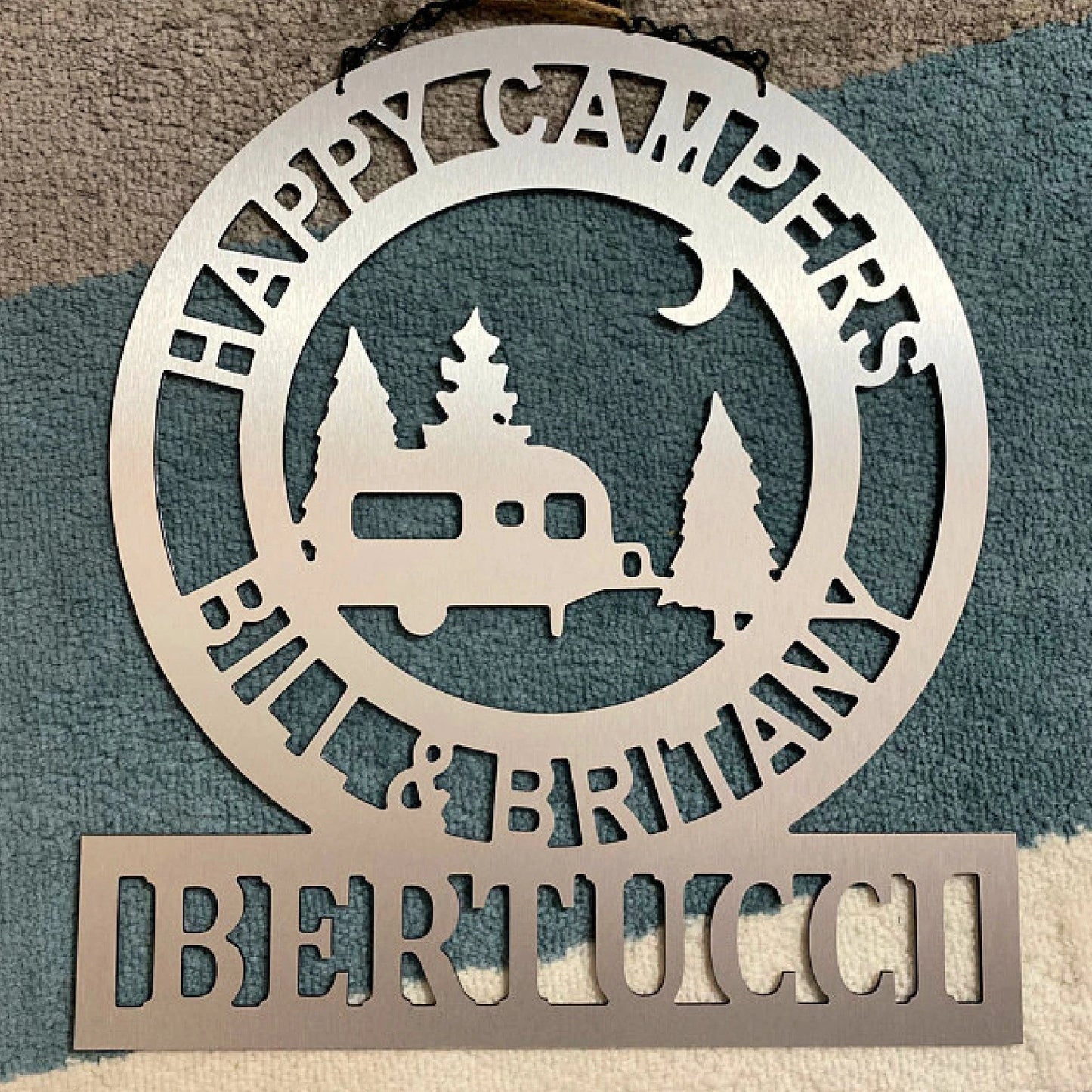 Camping Gift For Dad Father's Day, Happy Campers Personalized Gift For Him, Custom Campground Gift Idea, Yard, Camp Decor Laser Cut Metal Signs Custom Gift Ideas