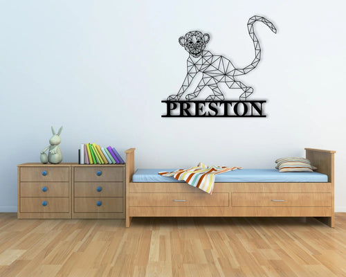 Personalized Metal Monkey Sign Custom Monkey Sign Kids Room Art Nursery Decor Safari Kids Room Decor