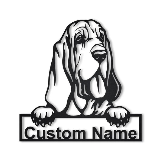 Personalized Bloodhound Dog Metal Sign Art, Custom Bloodhound Dog Metal Sign, Bloodhound Dog Dog Gifts - metal sign