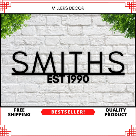 Personalized Family Name Sign, Last Name Sign, Family Name Sign, Metal Wall Art, Metal Name Sign, Metal - metal sign