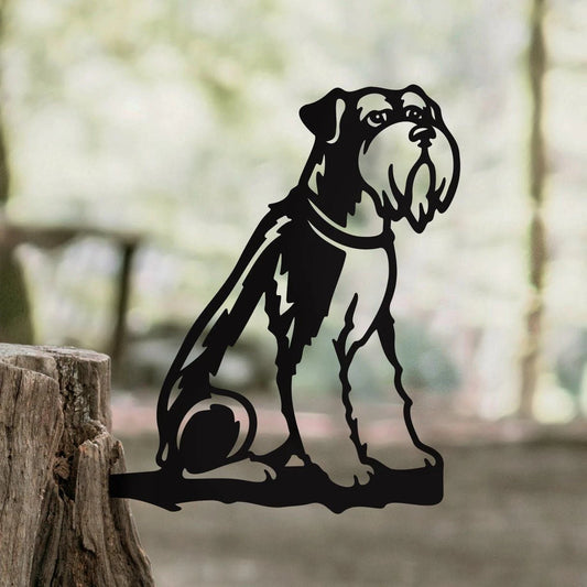 Schnauzer Puppy Love Metal Art Garden Signs Cut Metal Sign Metal House Sign - 8 inches - metal sign