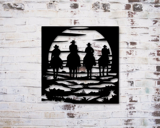 Cowboy Sign, Personalized Metal Cowboy Sign, Western Sign, Mounted Cowboy Sign, Cowboy Sunset Sign - metal sign