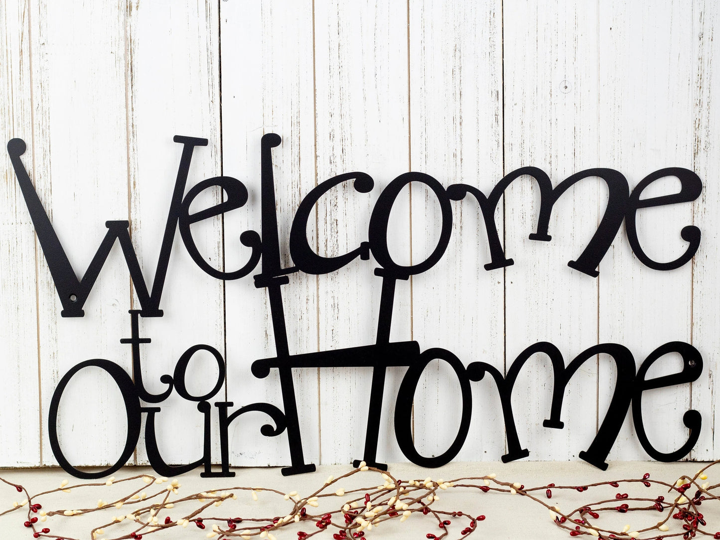 Welcome To Our Home Metal Sign Outdoor Sign Welcome Wall Hanging Metal Wall Decor