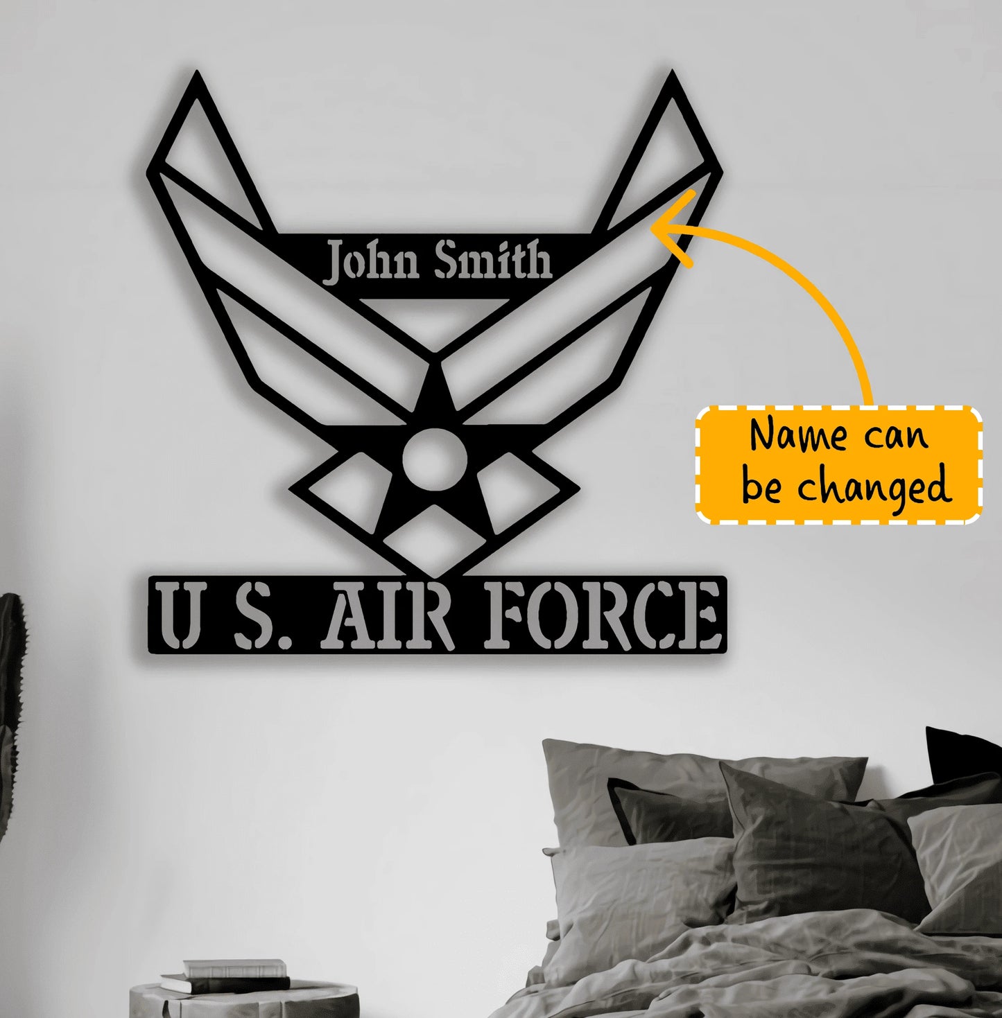 Personalized Air Force Soldier Metal Sign, Wall Decor, Custom Name Sign, Retirement Gift, Father's Day Gift, , Military Gift Laser Cut Metal Signs Custom Gift Ideas
