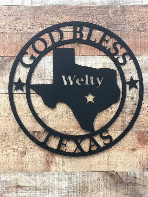 God Bless Texas Sign Cut Metal Sign Wall Decor Metal Sign Metal Art