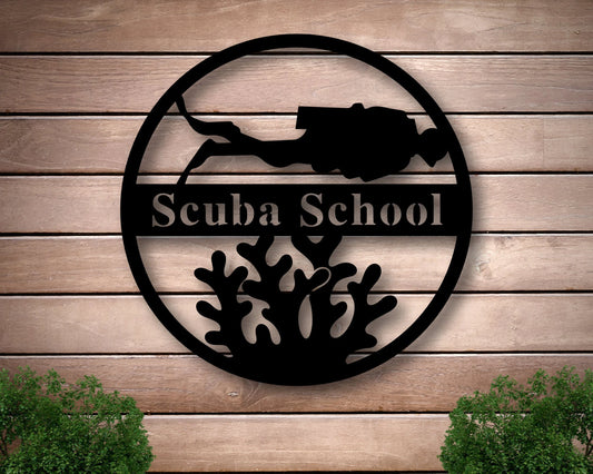 Personalized Beach Theme Sign,custom Beach Theme Sign,pool Scuba Diving Sign, Metal Family Name Sign For - metal sign
