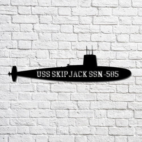 Uss Skipjack Ssn585 black Navy Ship Metal Art, Gift For Navy Veteran, Navy Ships Silhouette Metal Art, Navy Home Decor Laser Cut Metal Signs Custom Gift Ideas