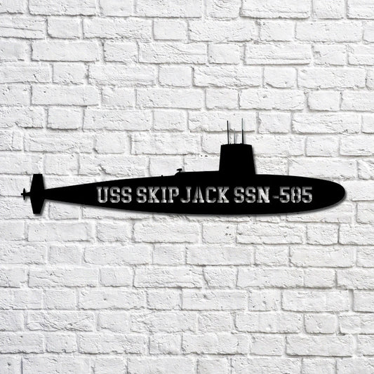 Uss Skipjack Ssn585 black Navy Ship Metal Art, Gift For Navy Veteran, Navy Ships Silhouette Metal Art, Navy Home Decor Laser Cut Metal Signs Custom Gift Ideas