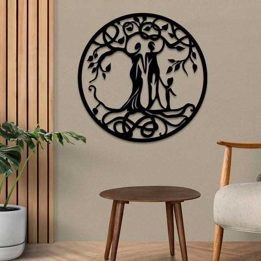 Mom, Dad And Kid Tree Of Life Metal Sign, Wedding Gift Laser Cut Metal Signs Custom Gift Ideas - 8 inches - metal sign