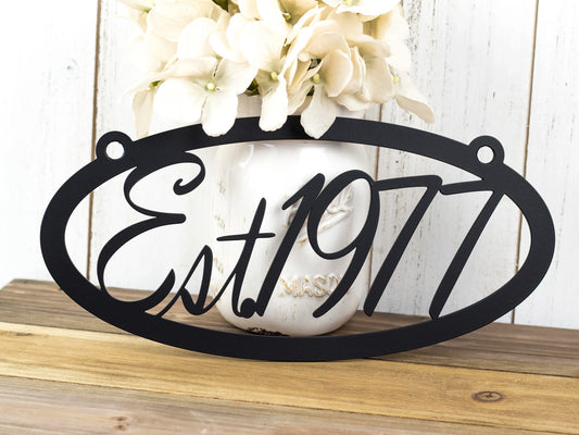 Established Sign Metal Sign Family Established Established Wedding Gift Anniversary Gift Custom Metal Sign Custom Sign - 8 inches - metal sign