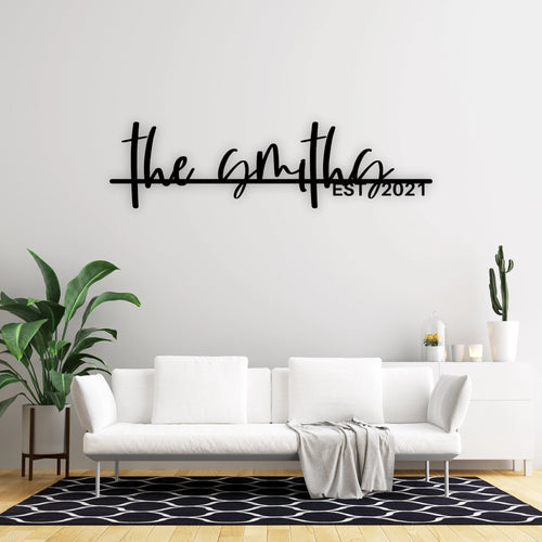Personalized Family Name Sign, Metal Last Name Sign, Personalized Metal Name Sign, Established Last Name Sign, Metal Monogram, Wedding Laser Cut Metal Signs Custom Gift Ideas
