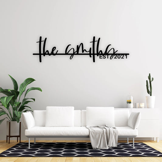 Personalized Family Name Sign, Metal Last Name Sign, Personalized Metal Name Sign, Established Last Name - wedding detail