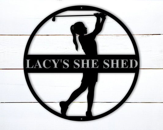 Personalized Golf Signmetal Golf Womens Golf Gifts For Women Women Golfer Gifts She Shed Metal Sign Custom Golf Sign - 8 inches - metal sign