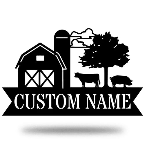 Barn House Monogram Customized Metal Signs, Custom Metal Sign, Custom Signs, Metal Sign, Metal Laser Cut Metal Signs Custom Gift Ideas