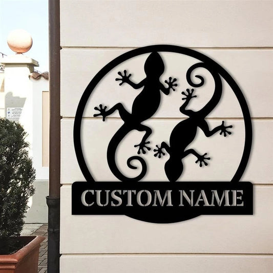 Gecko The Lizard Signs Gecko The Lizard Metal Sign Lizard Gift Lizard Decor Gecko Sign Decoration Sign Tribal Lizard - 8 inches - metal sign