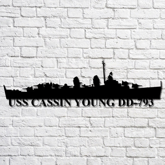Uss Cassin Young Dd793 Navy Ship Metal Art, Custom Us Navy Ship Cut Metal Sign, Gift For Navy Veteran - metal sign