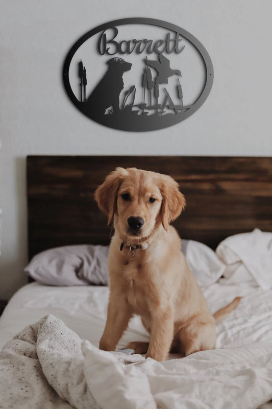 Personalized Last Name Sign Dog Lover Gift Pet Memorial Plaque Personalized Gift Laser Cut Metal Signs Custom Gift Ideas - 8 inches - metal sign