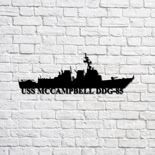 Uss Mccampbell Ddg85 Navy Ship Metal Sign, Memory Wall Metal Sign Gift For Navy Veteran, Navy Ships Silhouette Metal Sign Laser Cut Metal Signs Custom Gift Ideas