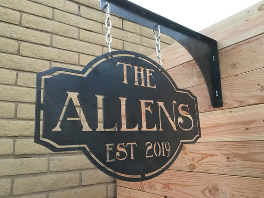 Hanging Metal Address Sign, Personalized Sign, Hanging Metal Sign Laser Cut Metal Signs Custom Gift Ideas - 8 inches - metal sign