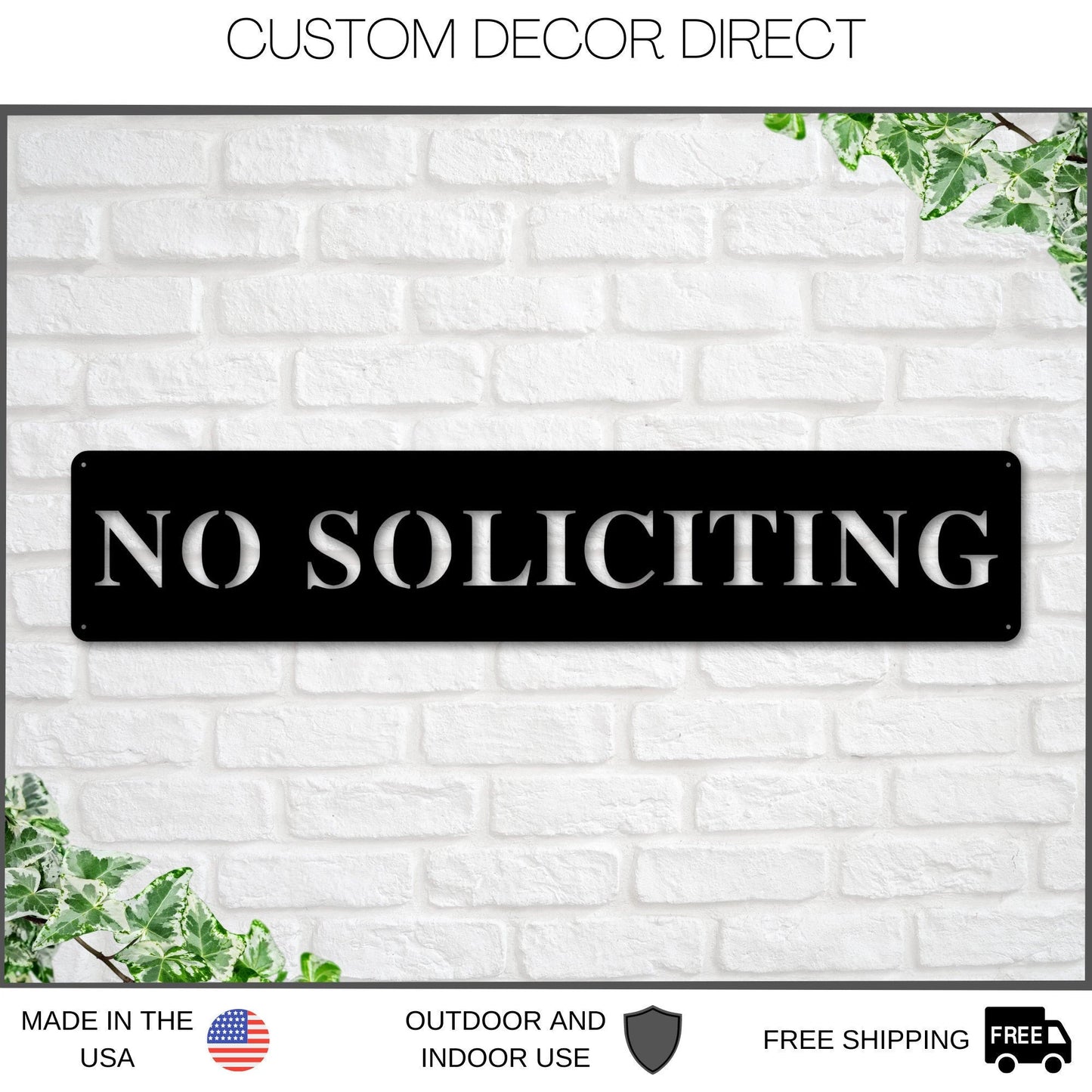 No Soliciting Sign, No Soliciting Metal Sign, Custom Text Sign, Metal Front Door Sign, Soliciting Sign, Do Not Disturb Sign, Personalized Laser Cut Metal Signs Custom Gift Ideas