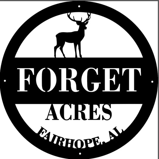 Custom Metal Farm Sign Personalized Ranch Sign Deer Elk - 8 inches - metal sign