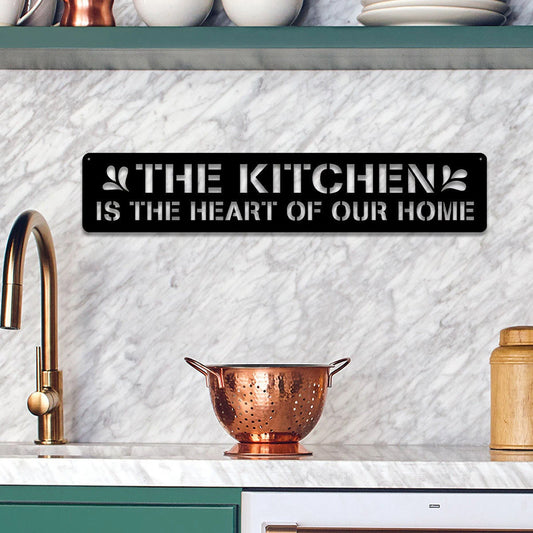 The Kitchen Is The Heart Of Our Home Chef Metal Sign, Metal Laser Cut Metal Signs Custom Gift Ideas - 8 inches - metal sign