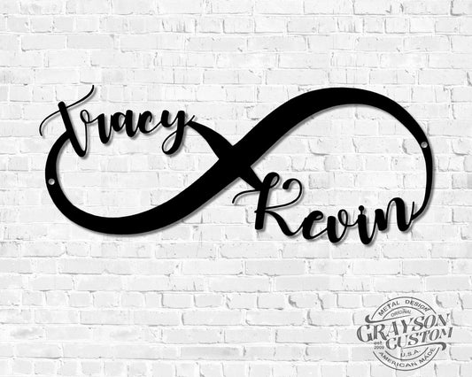 Custom Personalized Infinity Script Sign, Metal Wall Art, Wedding, Anniversary, Housewarming, Christmas - wedding detail