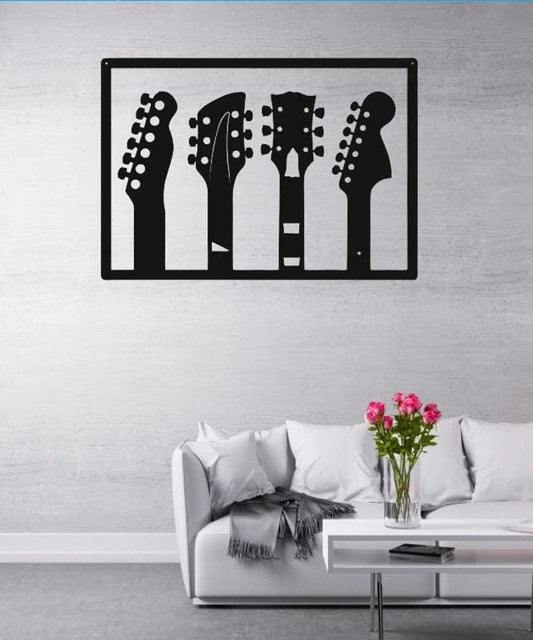 Guitar, Classic Guitar, Guitar Panel Metal Sign, Metal Wall Art, Home Decor Gift For Dad, Metal Laser Cut Metal Signs Custom Gift Ideas - 8 inches - metal sign