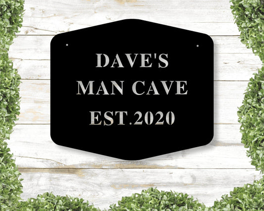 Personalized Man Cave Sign Outdoor Sign Established Date Sign Gift For Him Decorative Metal Sign Garage Sign - 8 inches - metal sign