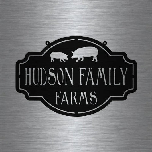 Metal Farm Sign , Pigs Personalized Family Name Metal Sign Housewarming Gift Wedding Gift Personalized - wedding detail